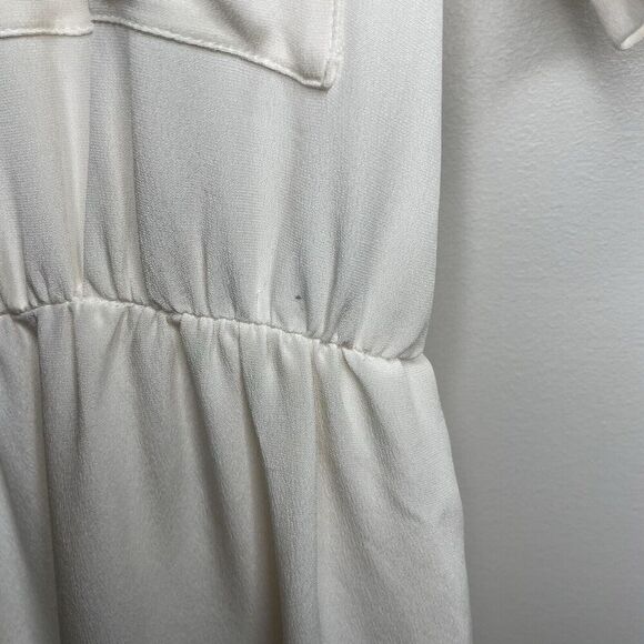 DEREK LAM Tuta Romper Women 4 Ivory Button Front NEW 100% Silk - Picture 6 of 15